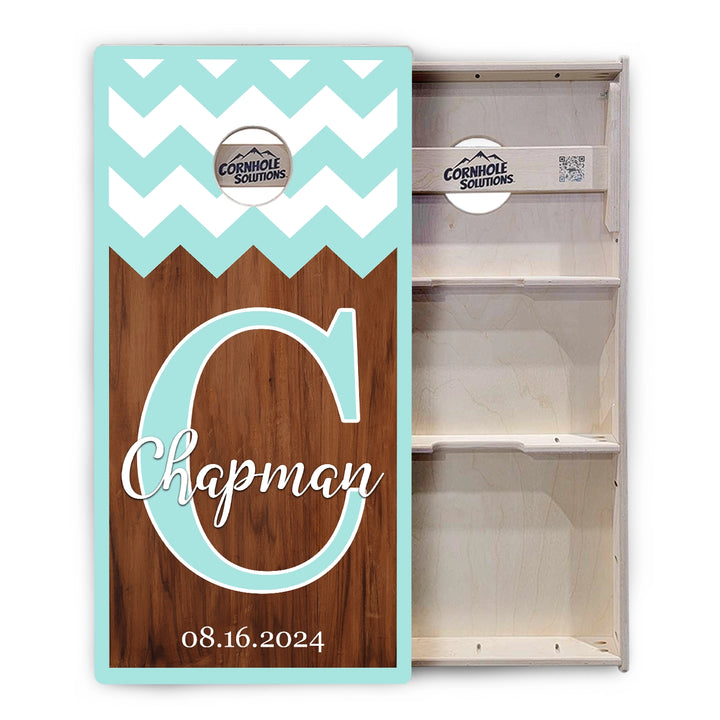 Mint Chevron Cornhole Boards – Tournament Series