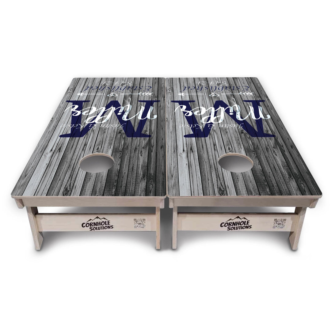 Rustic Wedding Monogram Cornhole Boards – Tournament Series