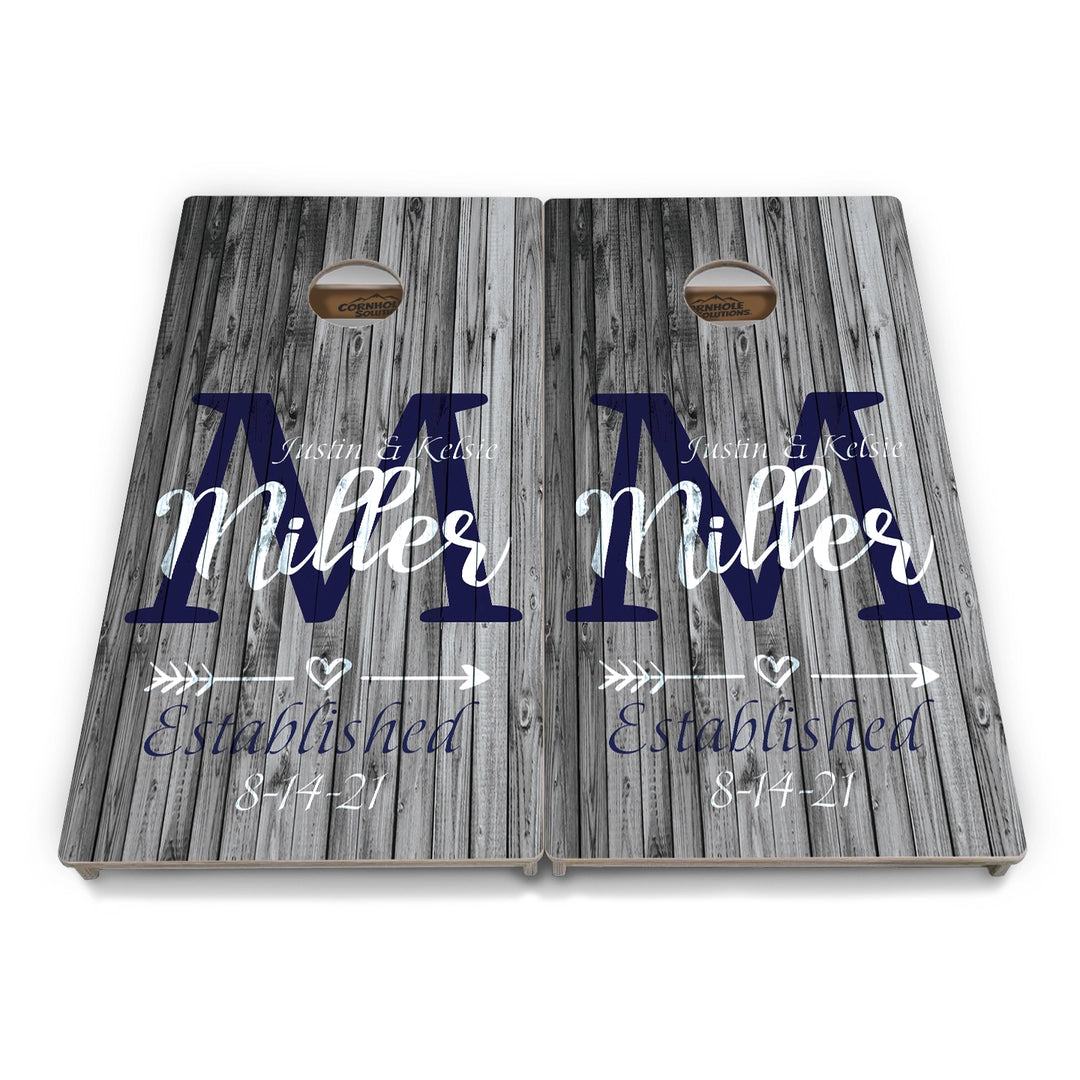 Rustic Wedding Monogram Cornhole Boards – Tournament Series