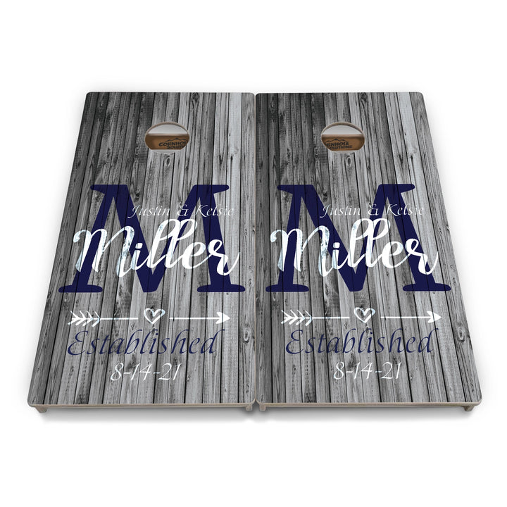 Rustic Wedding Monogram Cornhole Boards – Tournament Series