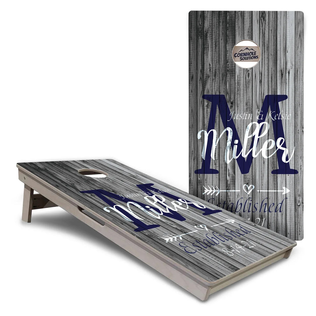Rustic Wedding Monogram Cornhole Boards – Tournament Series