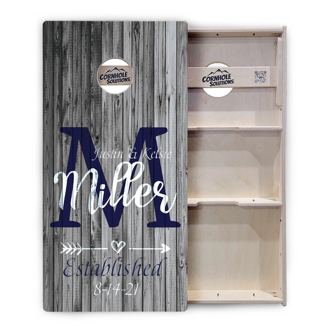 Rustic Wedding Monogram Cornhole Boards – Tournament Series