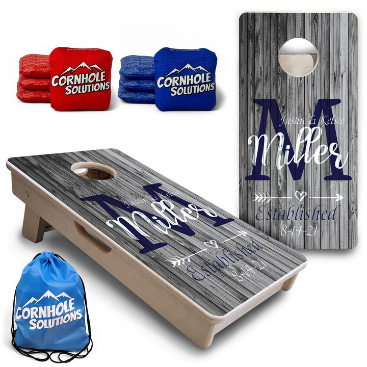 Grey Slat Wood - Mini or Vacation Size Cornhole Boards