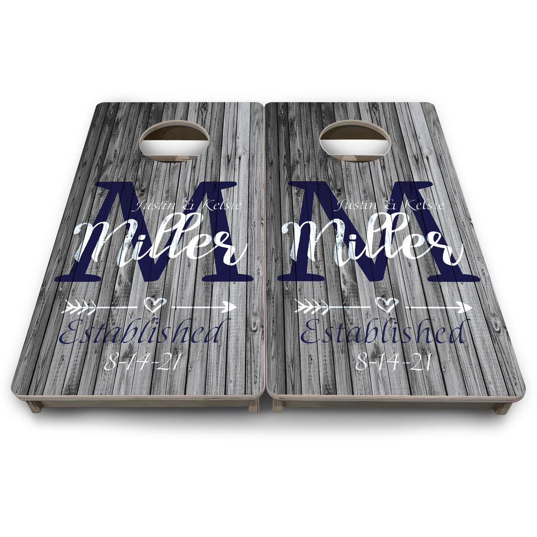 Grey Slat Wood - Mini or Vacation Size Cornhole Boards