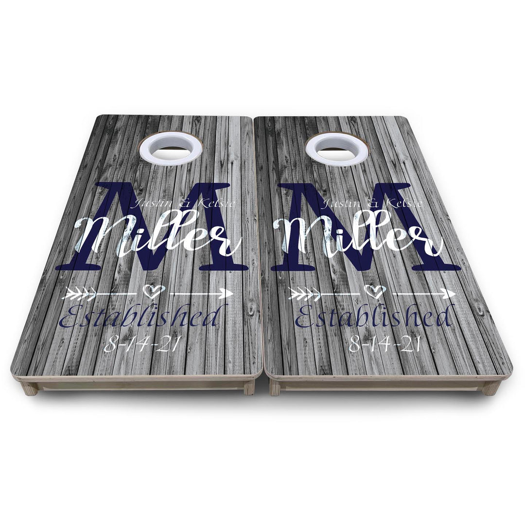 Grey Slat Wood - Mini or Vacation Size Cornhole Boards