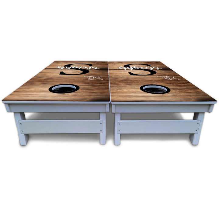 Wood Slat Name Cornhole Boards - All Weather Series