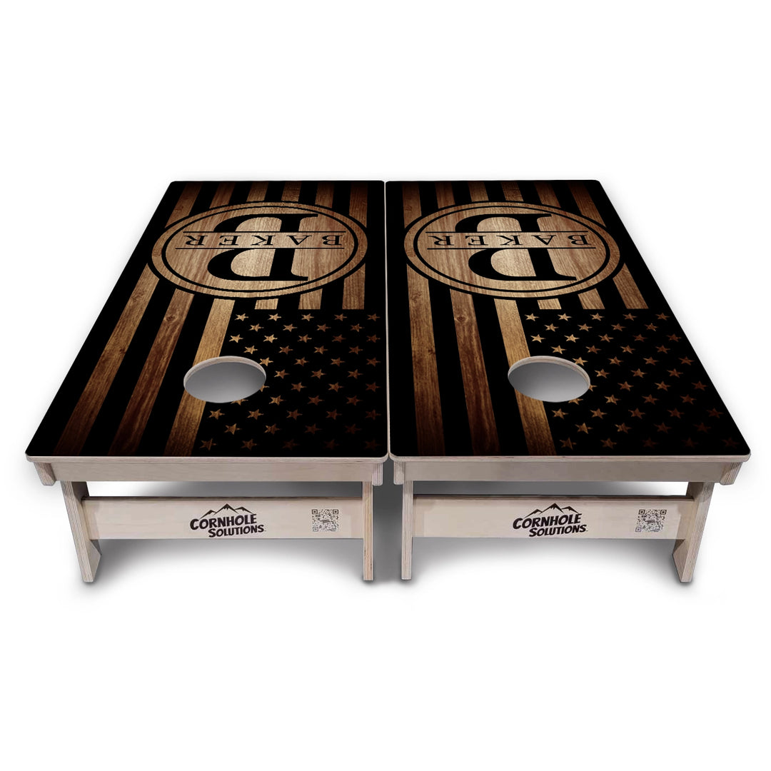 Name Circle Flag Cornhole Boards – Tournament Series