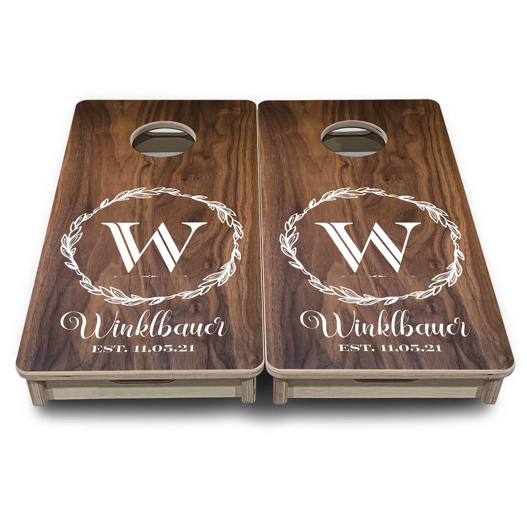Wreath Letter - Mini or Vacation Size Cornhole Boards