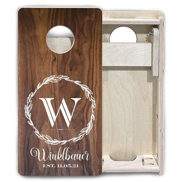 Wreath Letter - Mini or Vacation Size Cornhole Boards