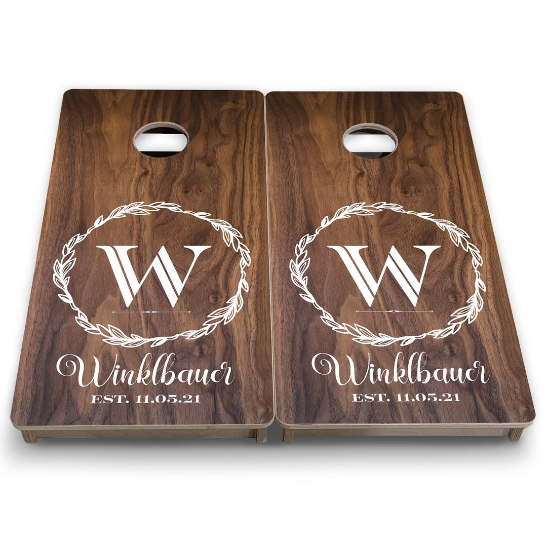 Wreath Letter - Mini or Vacation Size Cornhole Boards