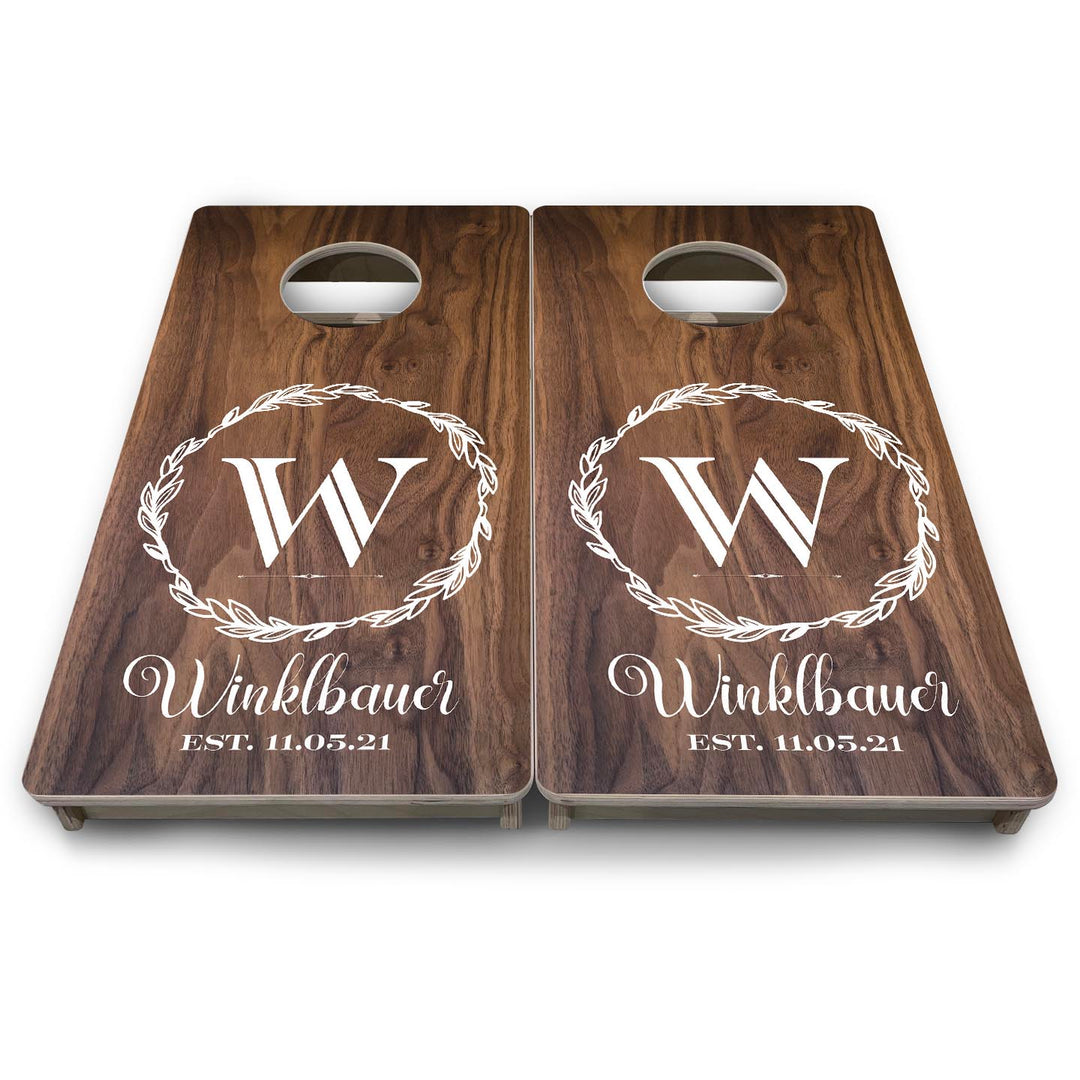 Wreath Letter - Mini or Vacation Size Cornhole Boards