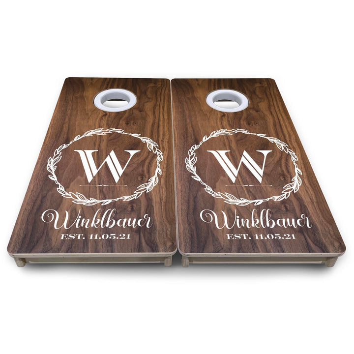 Wreath Letter - Mini or Vacation Size Cornhole Boards