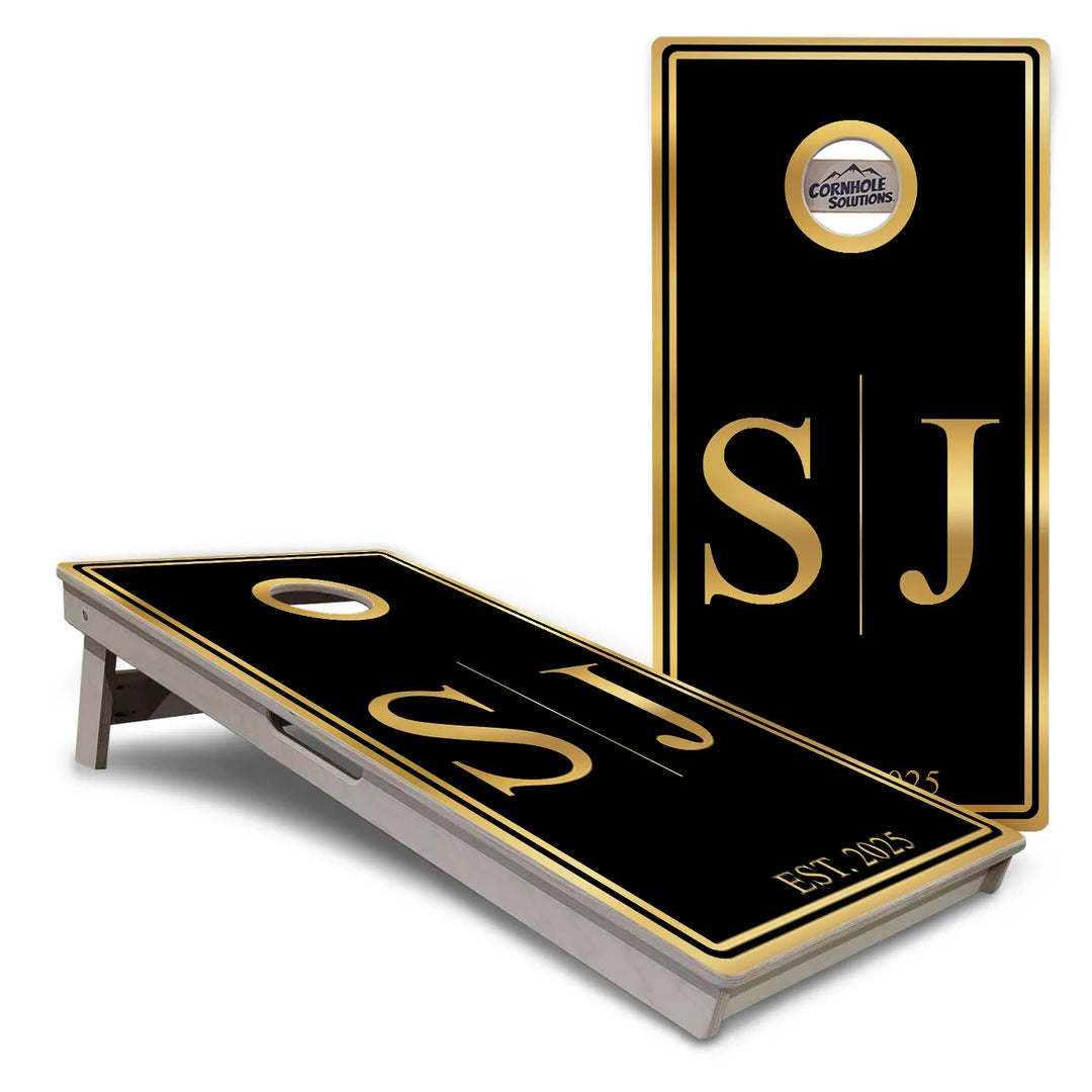 Modern Initials Monogram Cornhole Boards – Tournament Series