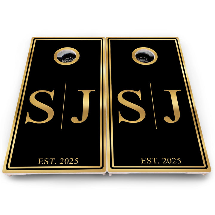 Modern Initials Monogram Cornhole Boards – Pro Lite or Pro Elite