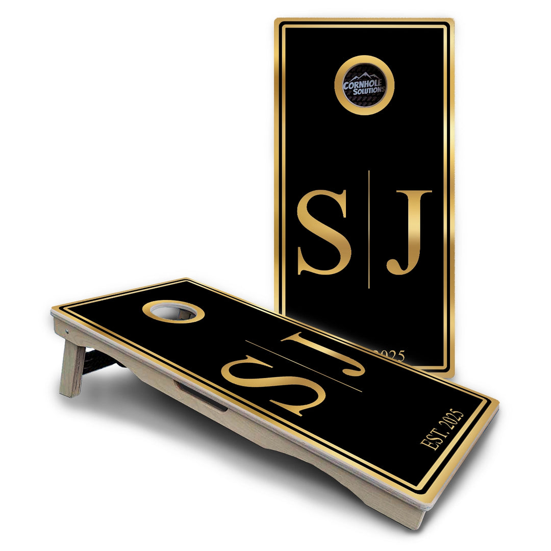 Modern Initials Monogram Cornhole Boards – Pro Lite or Pro Elite