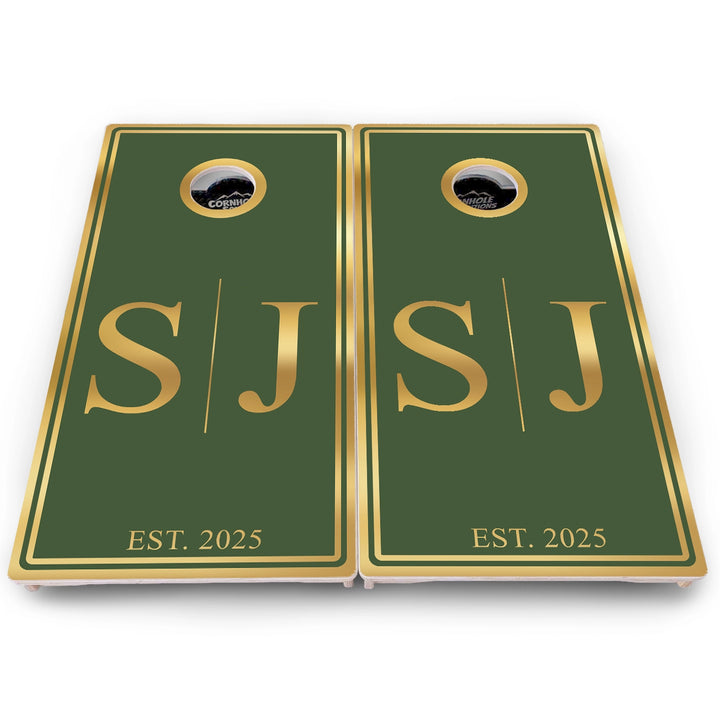 Modern Initials Monogram Cornhole Boards – Pro Lite or Pro Elite