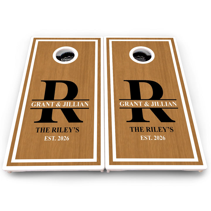 Family Established Monogram Cornhole Boards – Pro Lite or Pro Elite