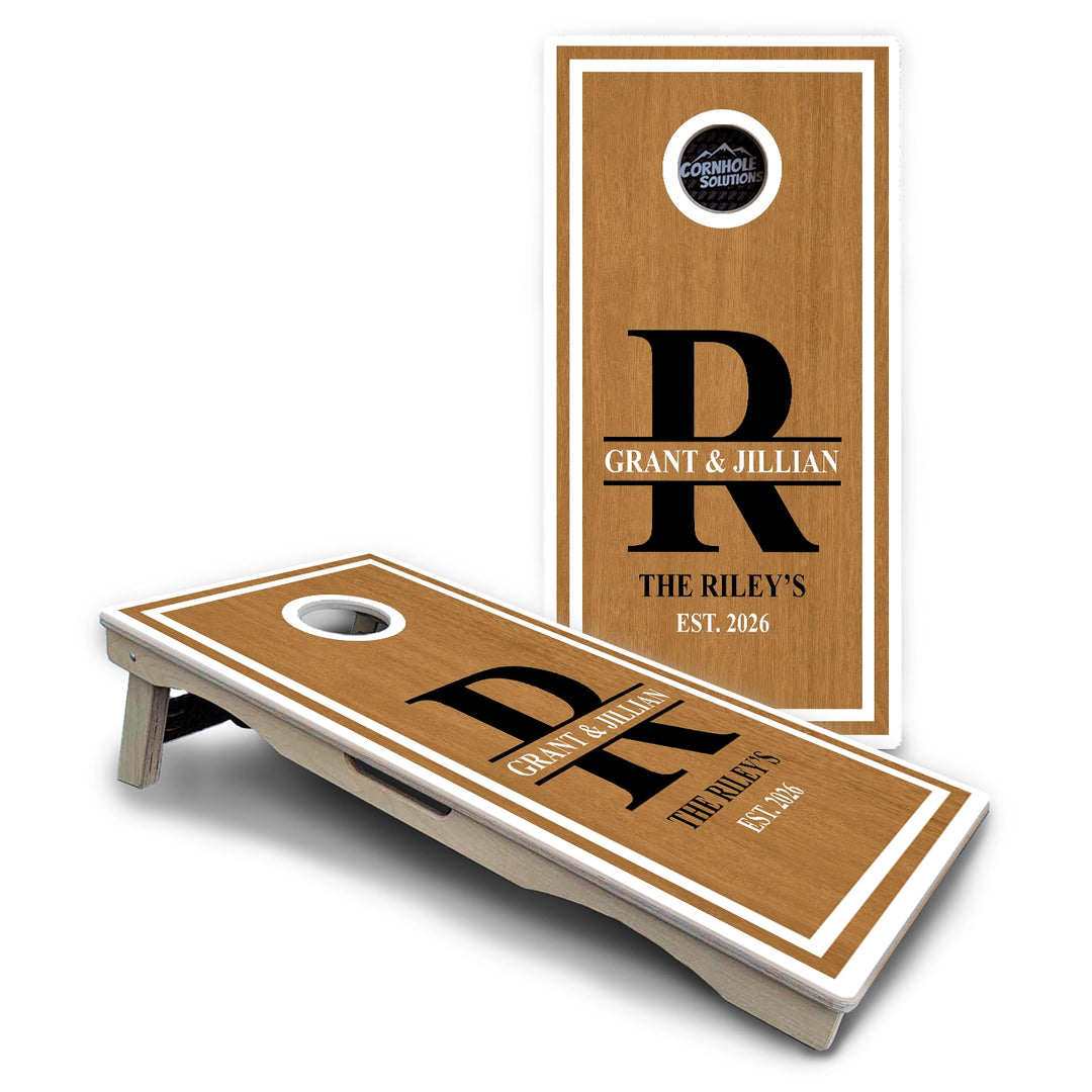 Family Established Monogram Cornhole Boards – Pro Lite or Pro Elite
