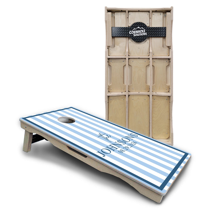 Striped Family Name Cornhole Boards – Pro Lite or Pro Elite