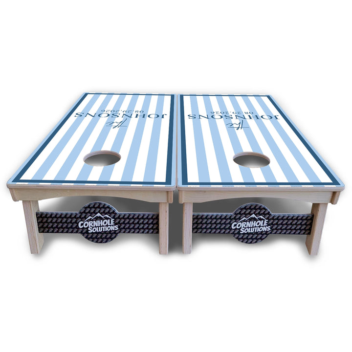 Striped Family Name Cornhole Boards – Pro Lite or Pro Elite