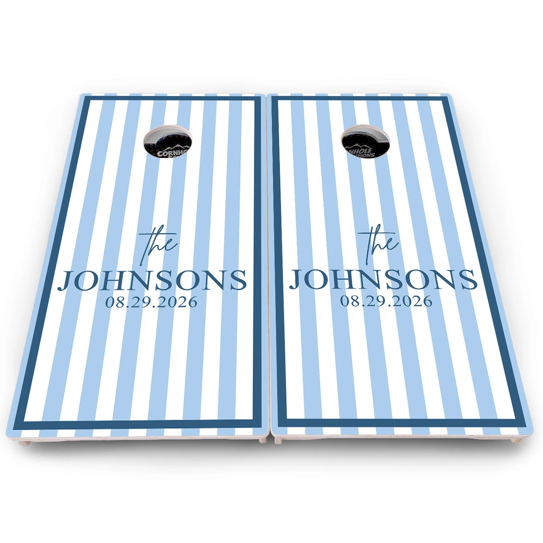Striped Family Name Cornhole Boards – Pro Lite or Pro Elite
