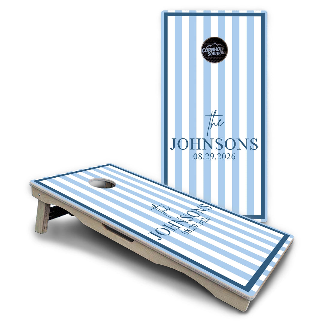 Striped Family Name Cornhole Boards – Pro Lite or Pro Elite