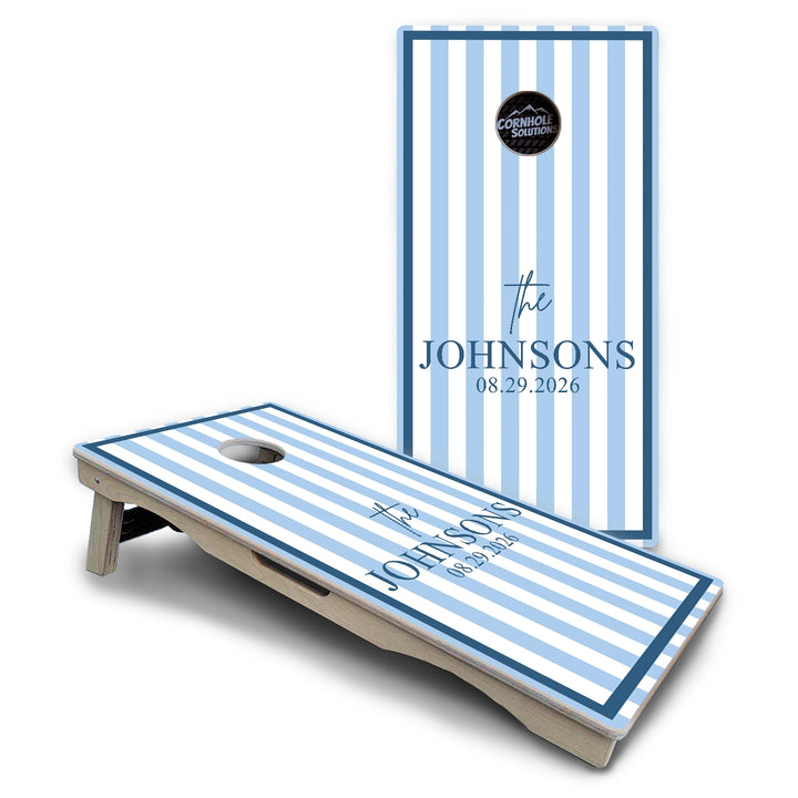 Striped Family Name Cornhole Boards – Pro Lite or Pro Elite