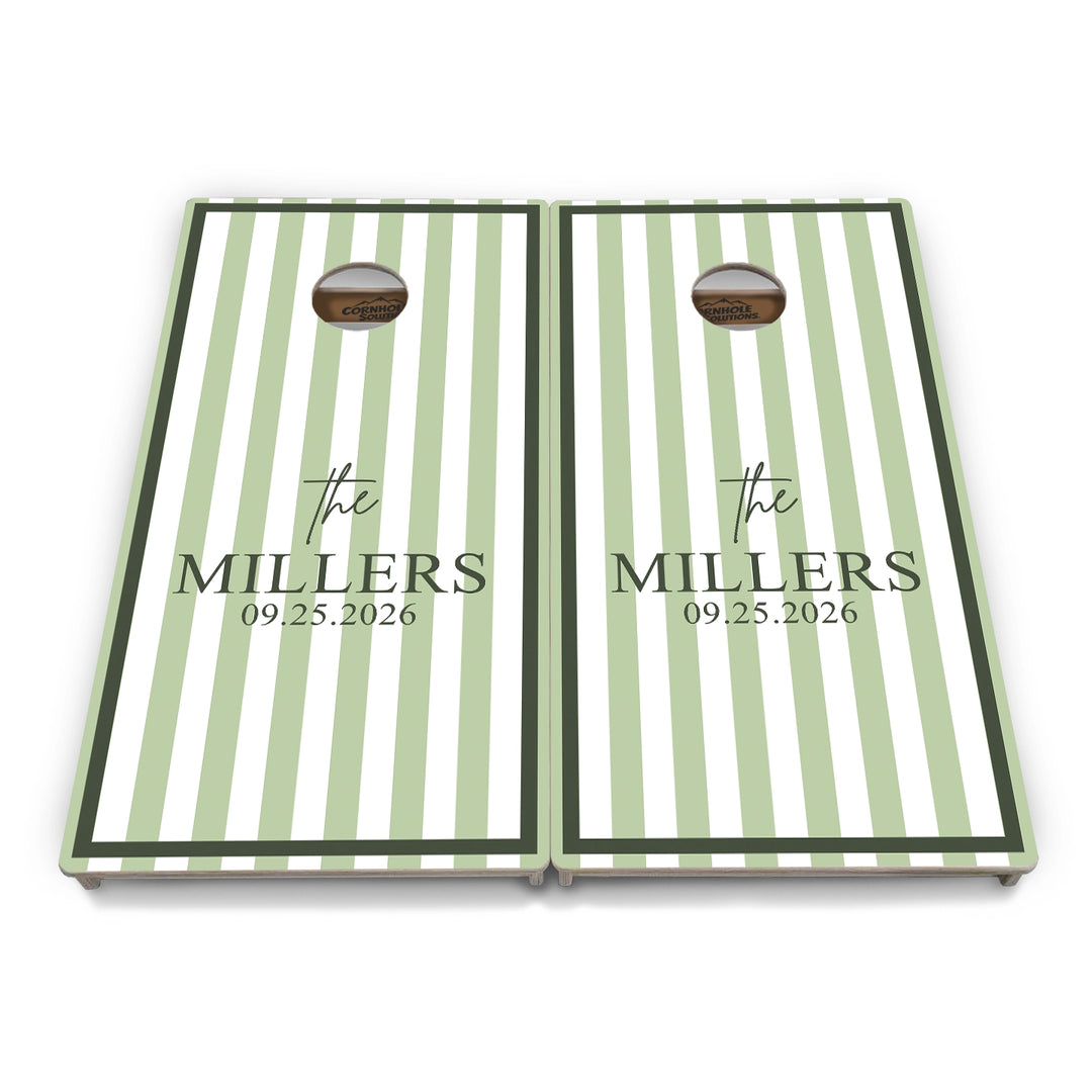 Striped Family Name Cornhole Boards – Tournament Series