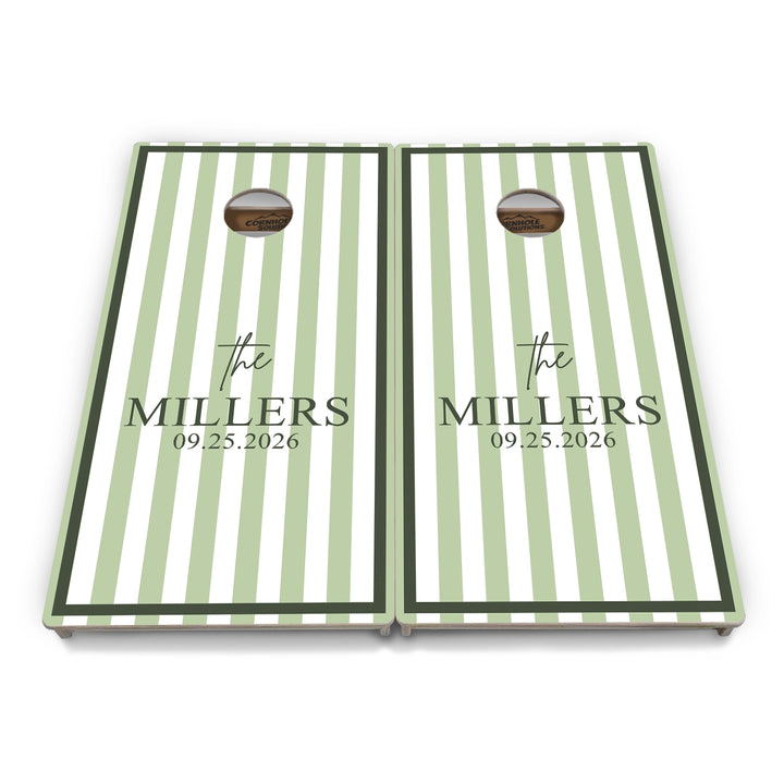 Striped Family Name Cornhole Boards – Tournament Series