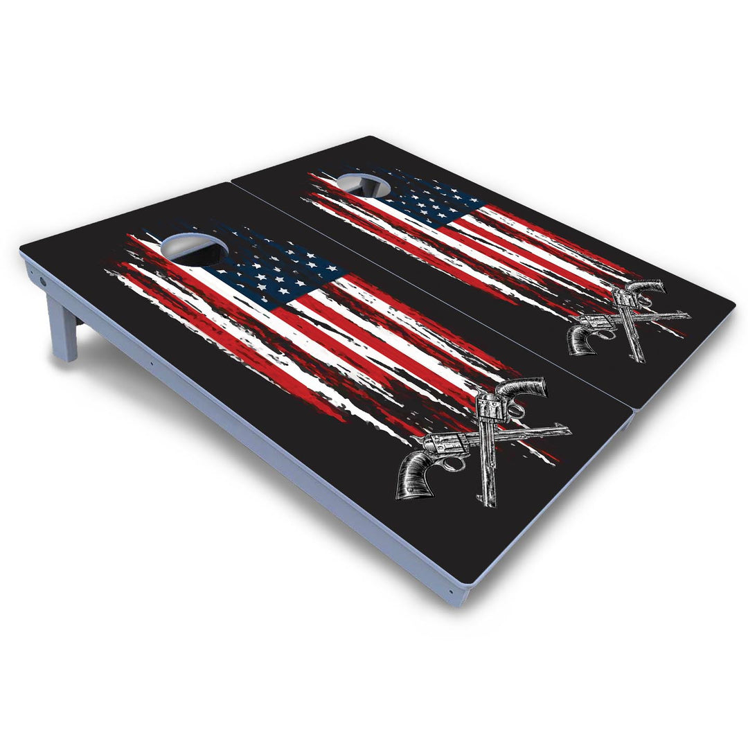 Guns & Flag Cornhole Boards - All Weather Series