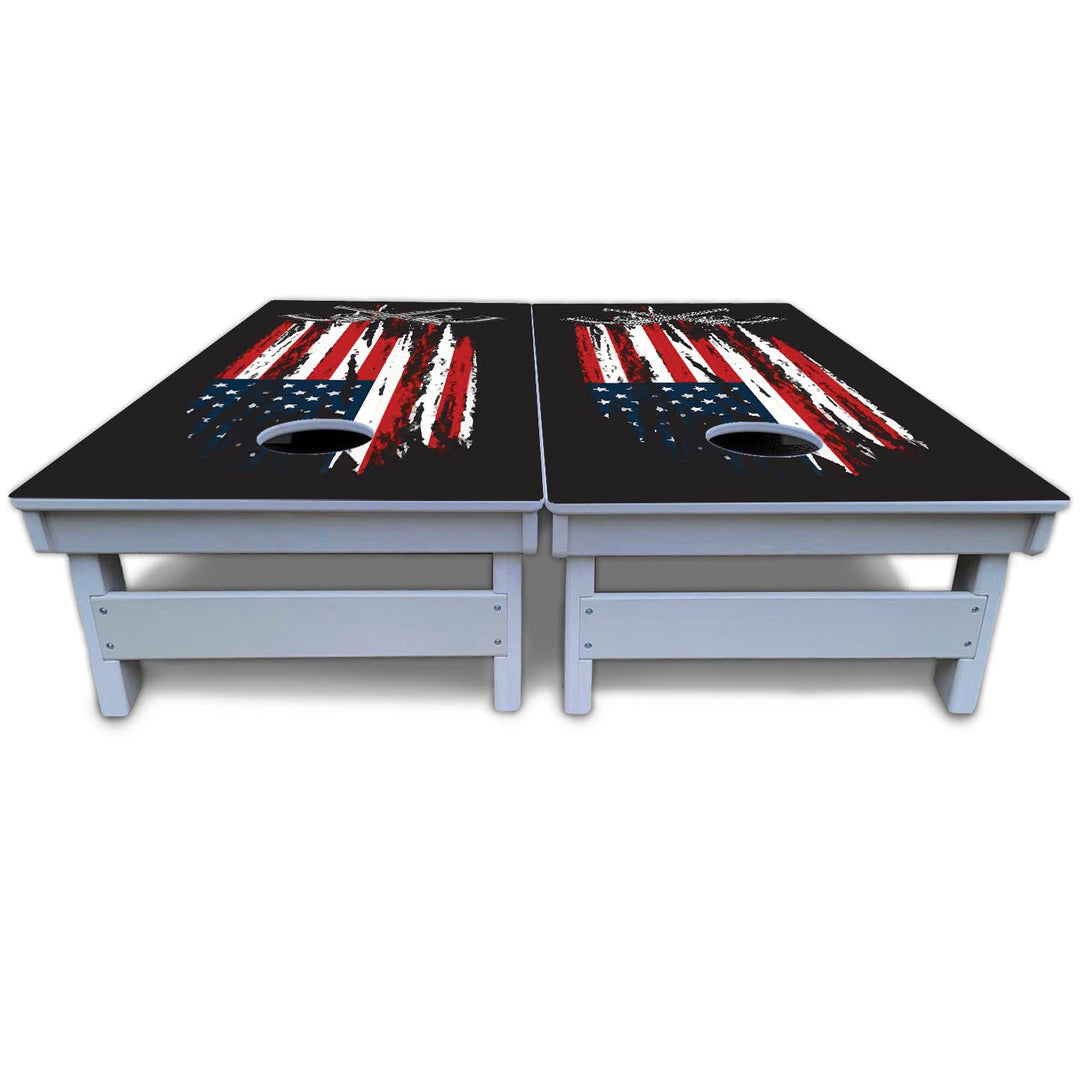 Guns & Flag Cornhole Boards - All Weather Series