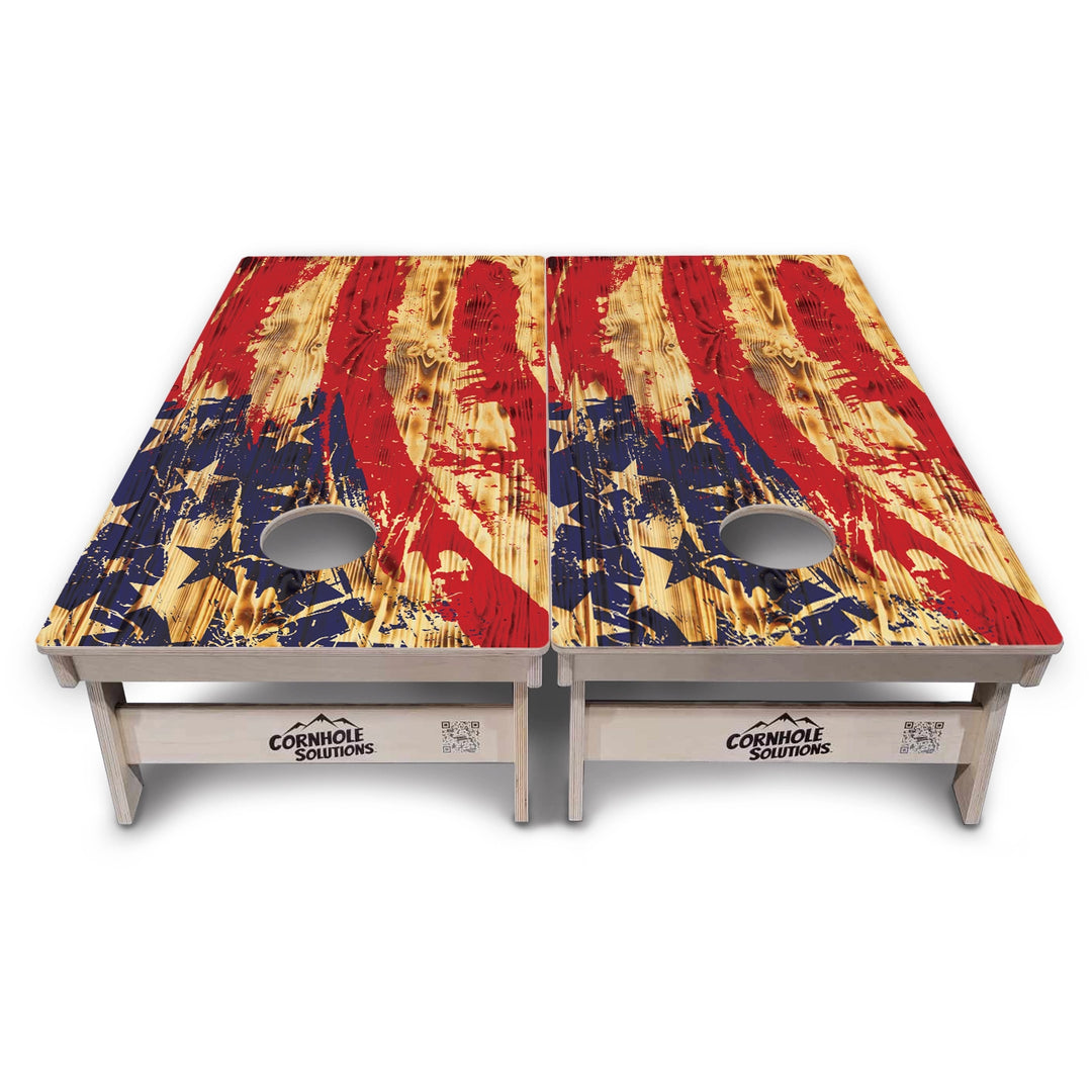 Faded Brush Flag Cornhole Boards – Tournament Series