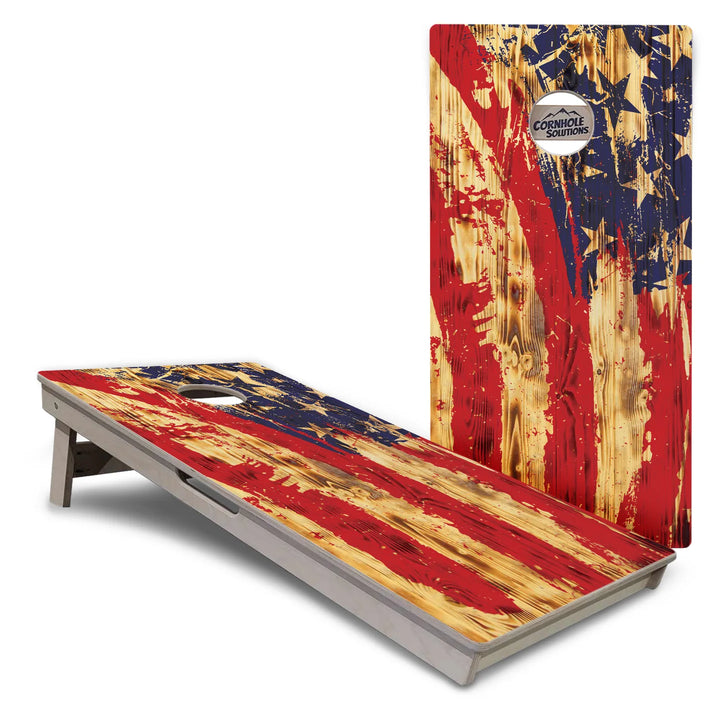 Faded Brush Flag Cornhole Boards – Tournament Series