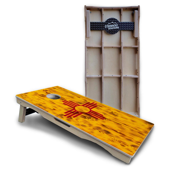 Rustic New Mexico Flag Cornhole Boards – Pro Lite or Pro Elite