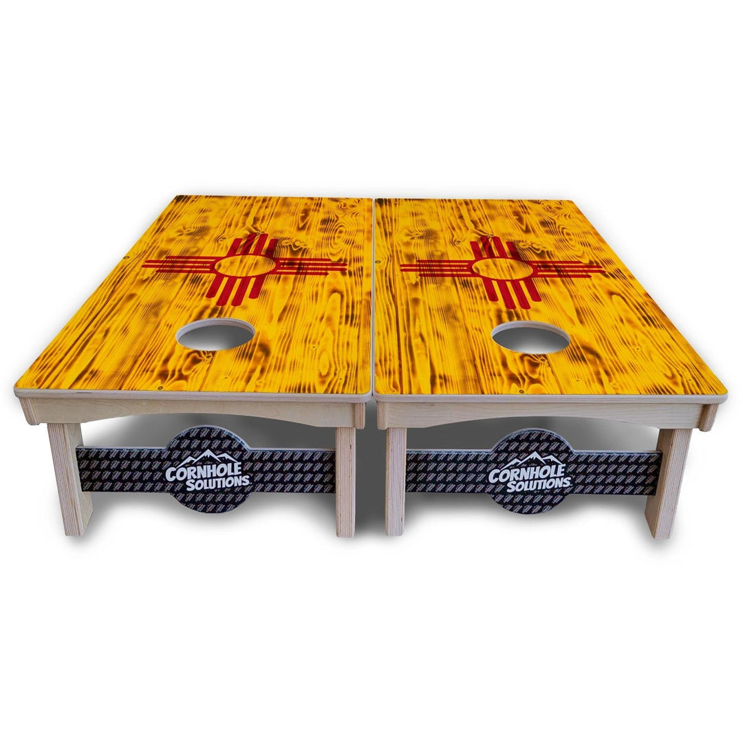 Rustic New Mexico Flag Cornhole Boards – Pro Lite or Pro Elite