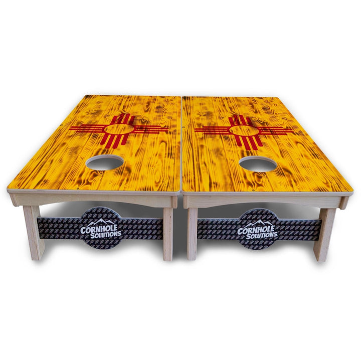 Rustic New Mexico Flag Cornhole Boards – Pro Lite or Pro Elite