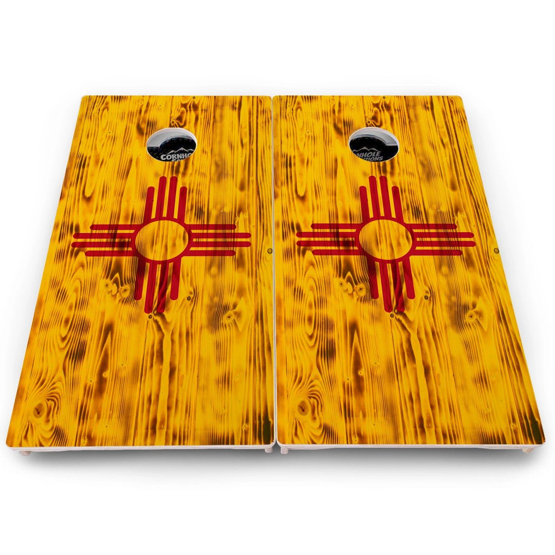 Rustic New Mexico Flag Cornhole Boards – Pro Lite or Pro Elite