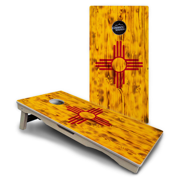 Rustic New Mexico Flag Cornhole Boards – Pro Lite or Pro Elite