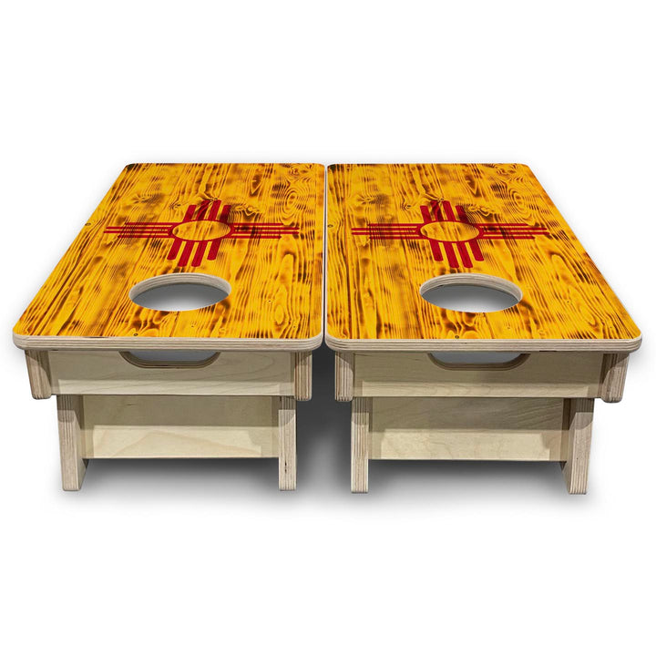 New Mexico Burnt Flag - Mini or Vacation Size Cornhole Boards