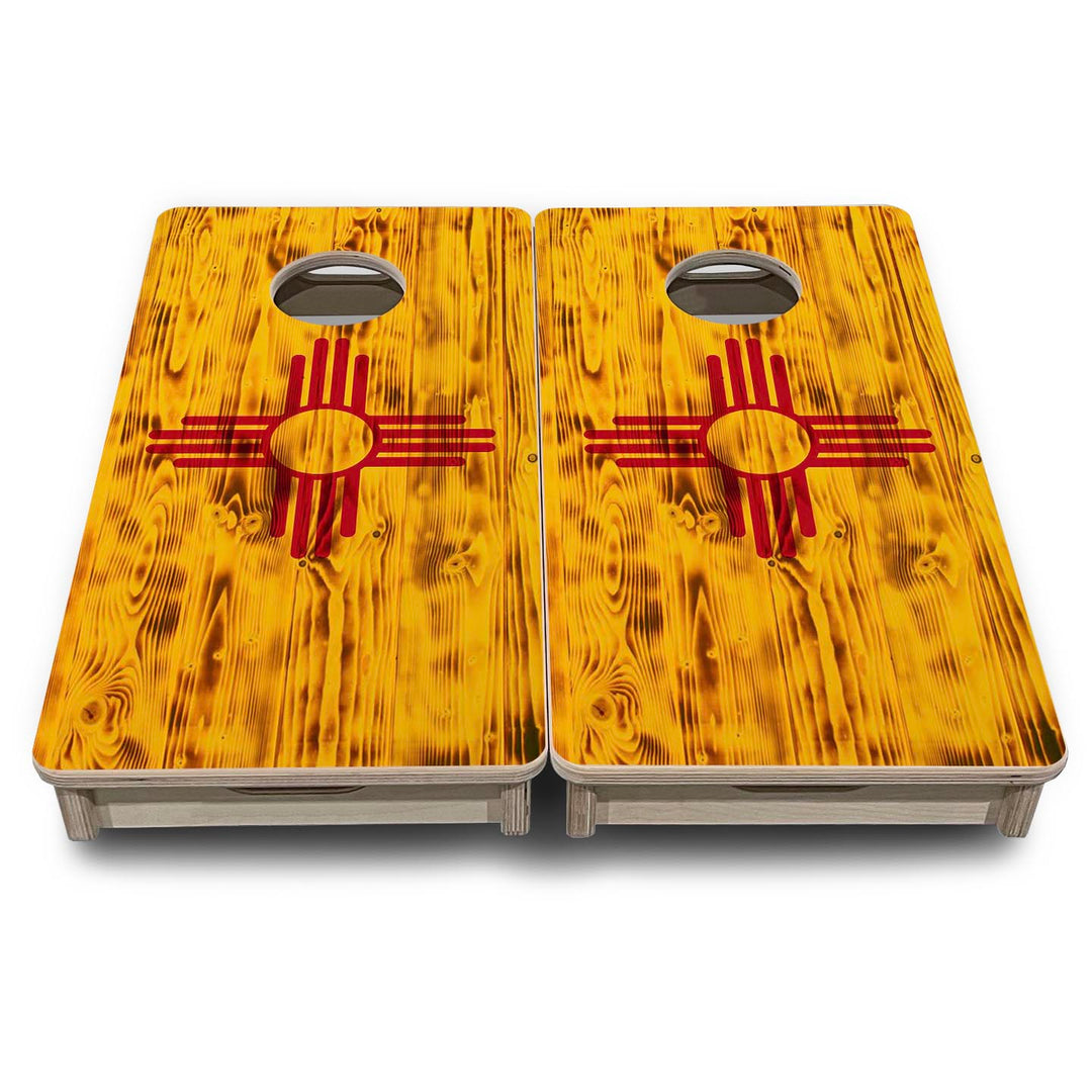 New Mexico Burnt Flag - Mini or Vacation Size Cornhole Boards