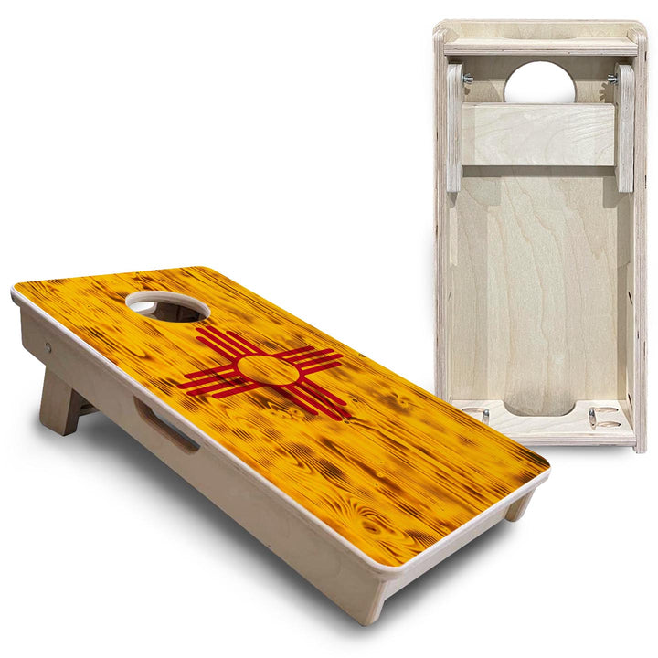New Mexico Burnt Flag - Mini or Vacation Size Cornhole Boards