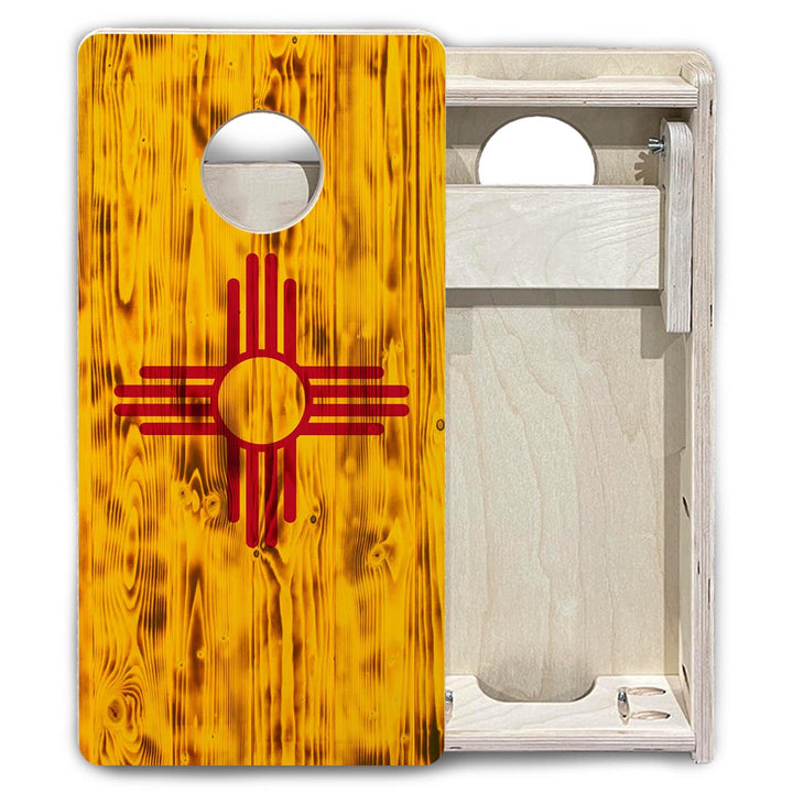 New Mexico Burnt Flag - Mini or Vacation Size Cornhole Boards