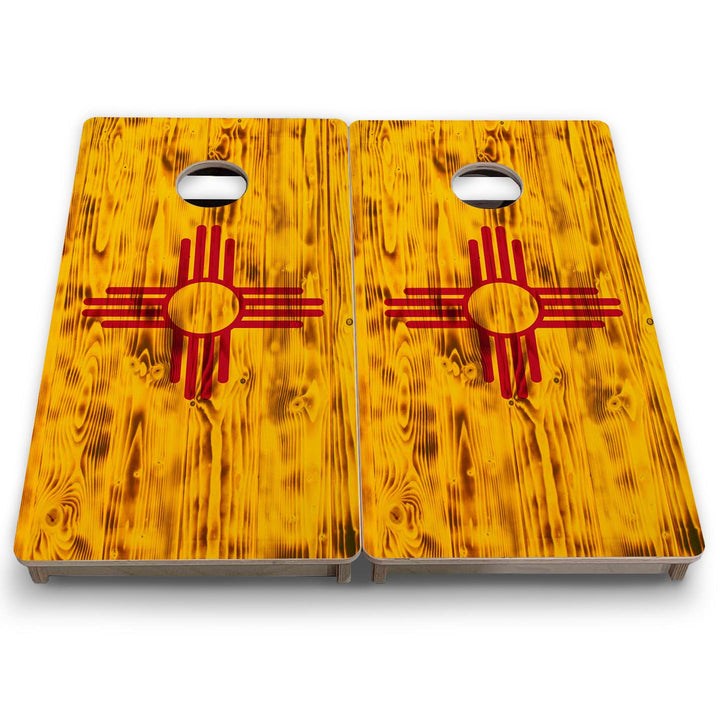 New Mexico Burnt Flag - Mini or Vacation Size Cornhole Boards