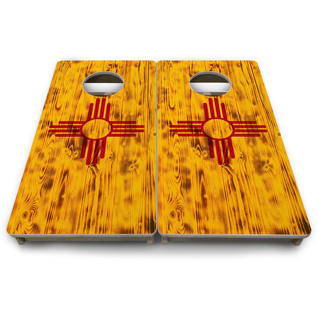 New Mexico Burnt Flag - Mini or Vacation Size Cornhole Boards