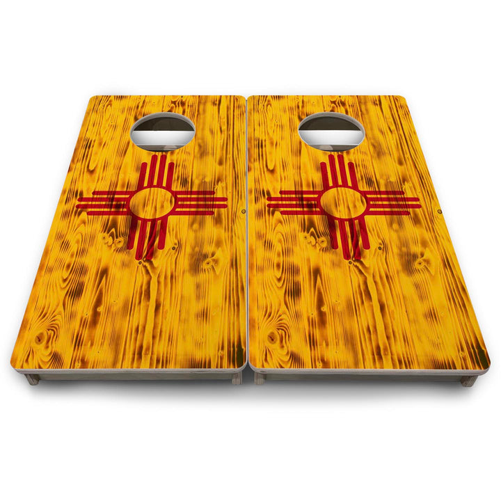 New Mexico Burnt Flag - Mini or Vacation Size Cornhole Boards