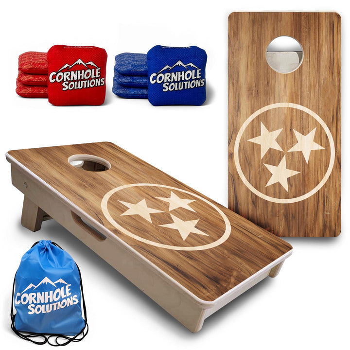 TN Tri-Star Woodgrain - Mini or Vacation Size Cornhole Boards
