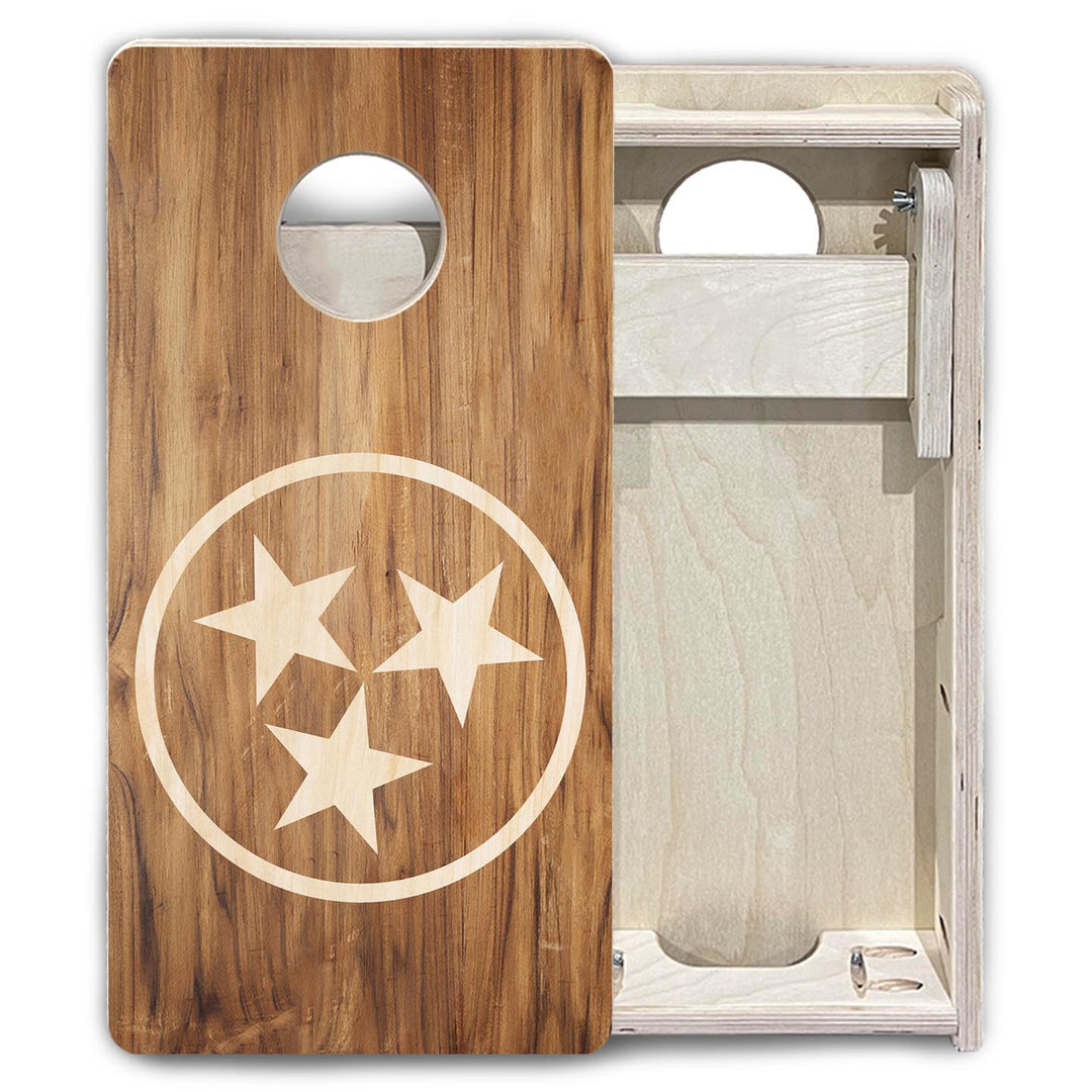 TN Tri-Star Woodgrain - Mini or Vacation Size Cornhole Boards