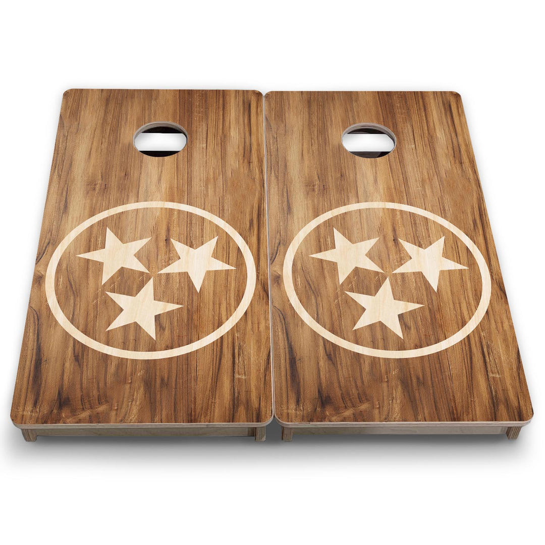 TN Tri-Star Woodgrain - Mini or Vacation Size Cornhole Boards