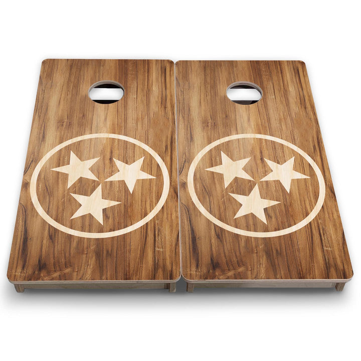 TN Tri-Star Woodgrain - Mini or Vacation Size Cornhole Boards