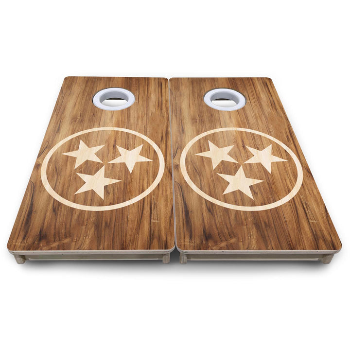 TN Tri-Star Woodgrain - Mini or Vacation Size Cornhole Boards